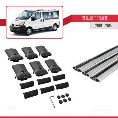 Renault Trafic 2001-2014 Arası ile uyumlu FLY Model Ara Atkı Tavan Barı GRİ 3 ADET BAR