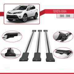 Toyota RAV4 2013-2018 Arası ile Uyumlu FLY Model Ara Atkı Tavan Barı GRİ 3 ADET BAR