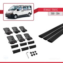 Renault Trafic 2001-2014 Arası ile uyumlu FLY Model Ara Atkı Tavan Barı SİYAH 3 ADET BAR