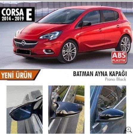Opel Corsa Uyumlu E (2014-2019) Batman Yarasa Ayna Kapağı (Parlak Siyah)