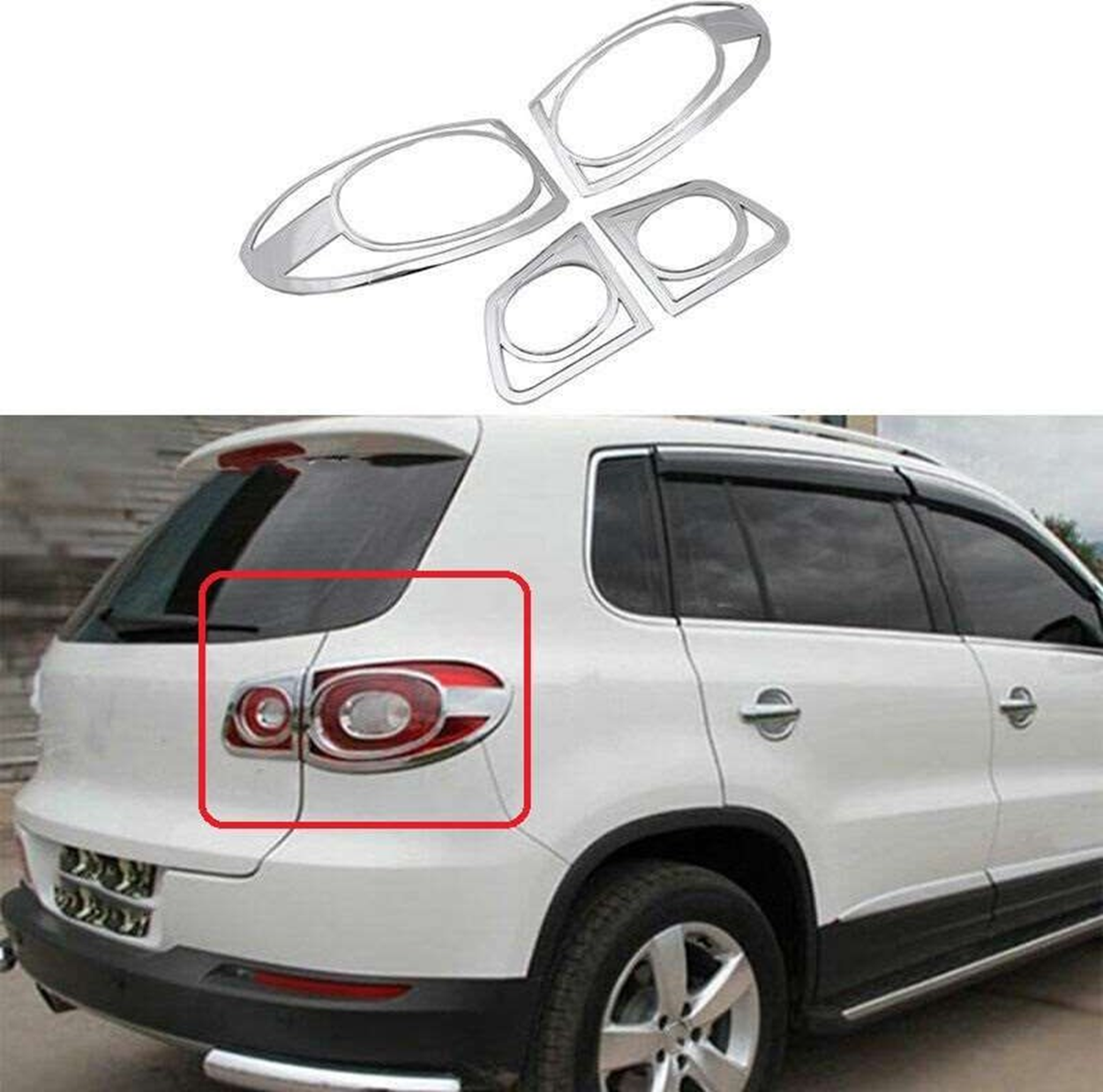 Volkswagen Tiguan Uyumlu 2008 2011 Arka Stop Kaplama ABS Krom Parça