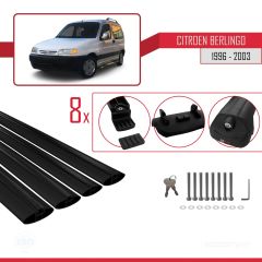 Citroen Berlingo 1996-2003 Arası ile uyumlu ACE-1 Ara Atkı Tavan Barı SİYAH 4 ADET BAR