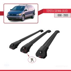 Toyota Sienna (XL10) 1998-2003 Arası ile uyumlu ACE-1 Ara Atkı Tavan Barı SİYAH 3 ADET BAR