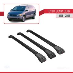 Toyota Sienna (XL10) 1998-2003 Arası ile uyumlu ACE-1 Ara Atkı Tavan Barı SİYAH 3 ADET BAR