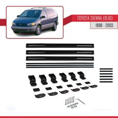 Toyota Sienna (XL10) 1998-2003 Arası ile uyumlu Basic Model Ara Atkı Tavan Barı SİYAH 3 ADET