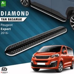 S-Dizayn Peugeot Expert 3 Kısa Şase Diamond Krom Yan Basamak 213 Cm 2016 Üzeri