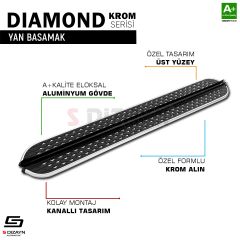 S-Dizayn Peugeot Expert 3 Kısa Şase Diamond Krom Yan Basamak 213 Cm 2016 Üzeri