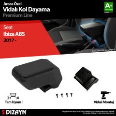 S-Dizayn Seat Ibiza ABS Vidalı Kol Dayama Kolçak Siyah 2017 Üzeri A+Kalite