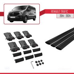 Renault Trafic 2014 ve Sonrası ile uyumlu FLY Model Ara Atkı Tavan Barı SİYAH 3 ADET BAR