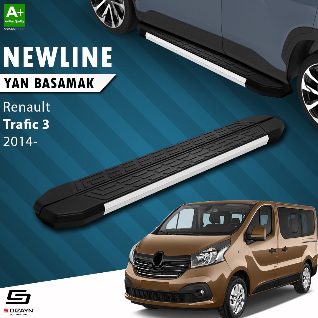 S-Dizayn Renault Trafic 3 Uzun Şase NewLine Aluminyum Yan Basamak 263 Cm 2014-2020 A+ Kalite