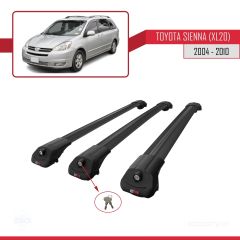 Toyota Sienna (XL20) 2004-2010 Arası ile uyumlu ACE-1 Ara Atkı Tavan Barı SİYAH 3 ADET BAR