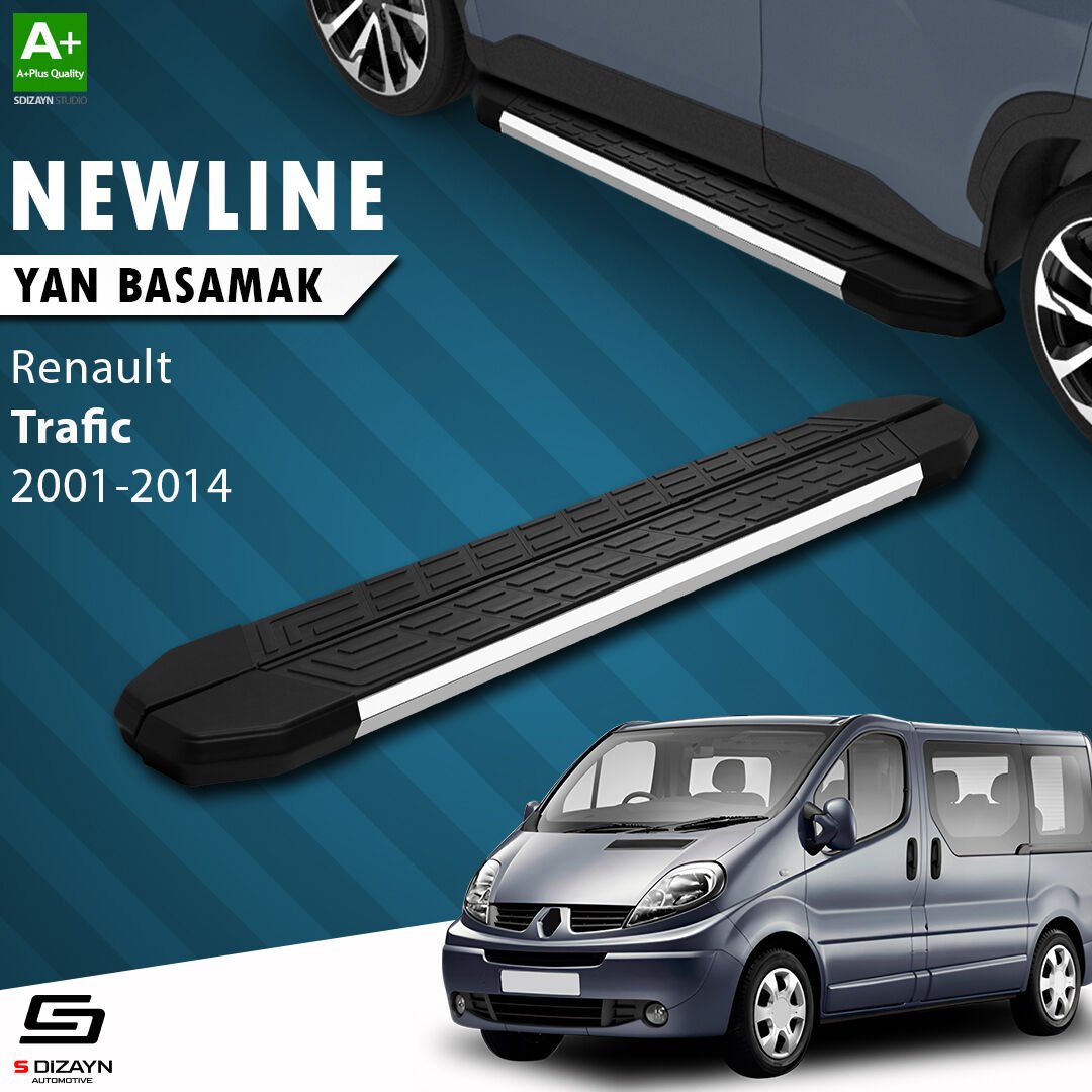 S-Dizayn Renault Trafic 2 Uzun Şase NewLine Krom Yan Basamak 263 Cm 2001-2014 A+ Kalite