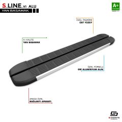 İsuzu D-Max Uyumlu 2 S-Line Alüminyum Yan Basamak 203 Cm 2012-2019