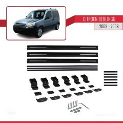 Citroen Berlingo 2003-2008 Arası ile uyumlu Basic Model Ara Atkı Tavan Barı SİYAH 3 ADET