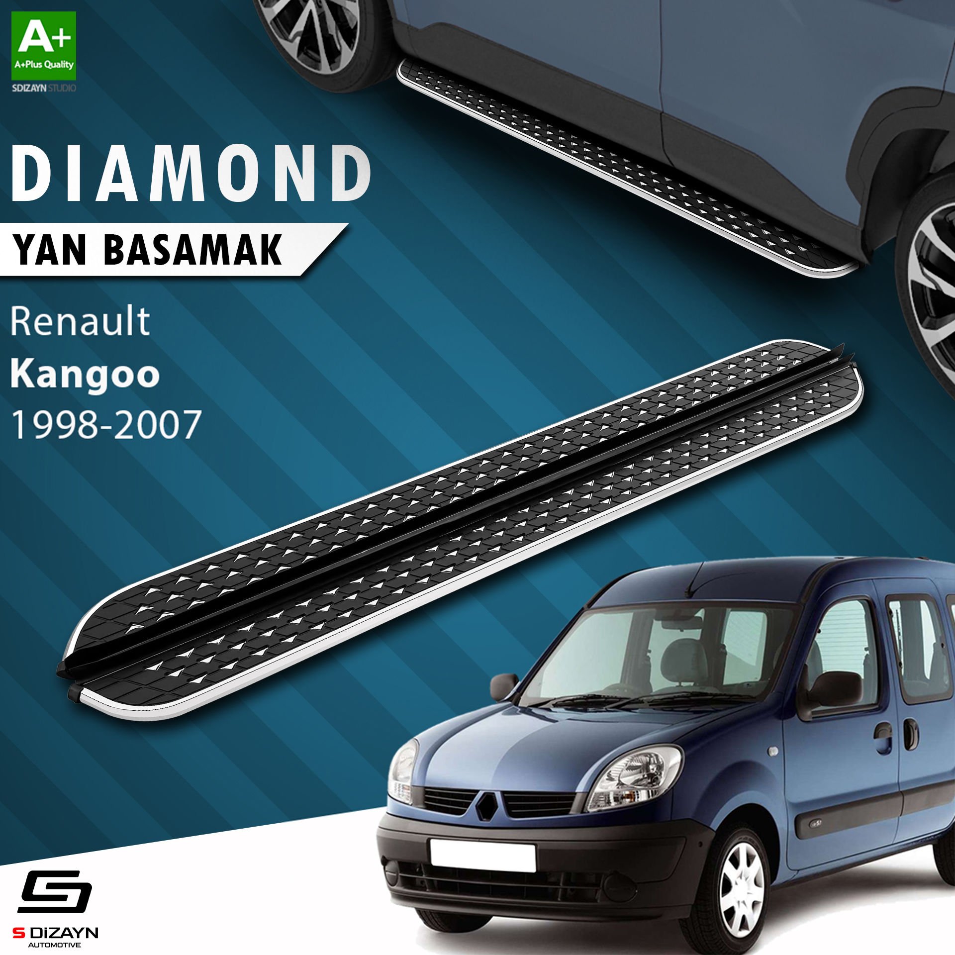 S-Dizayn Renault Kangoo Diamond Krom Yan Basamak 183 Cm 1998-2007