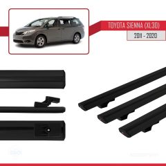 Toyota Sienna (XL30) 2011-2020 Arası ile uyumlu Basic Model Ara Atkı Tavan Barı SİYAH 3 ADET