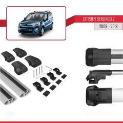 Citroen Berlingo 2008-2018 Arası ile uyumlu ACE-1 Ara Atkı Tavan Barı GRİ