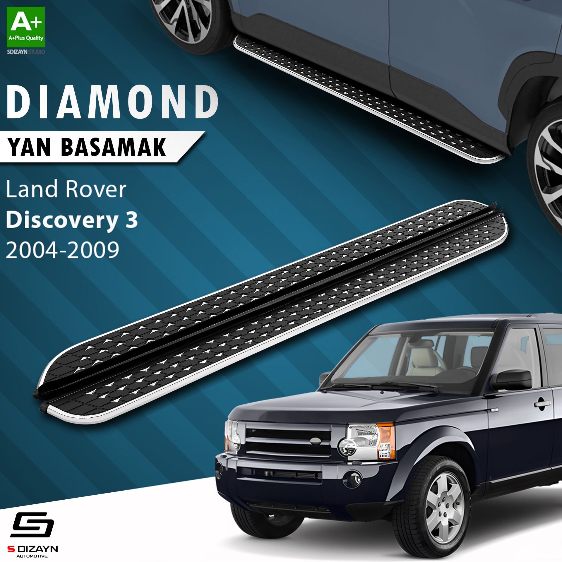 S-Dizayn Land Rover Discovery 3 Diamond Krom Yan Basamak 193 Cm 2004-2009