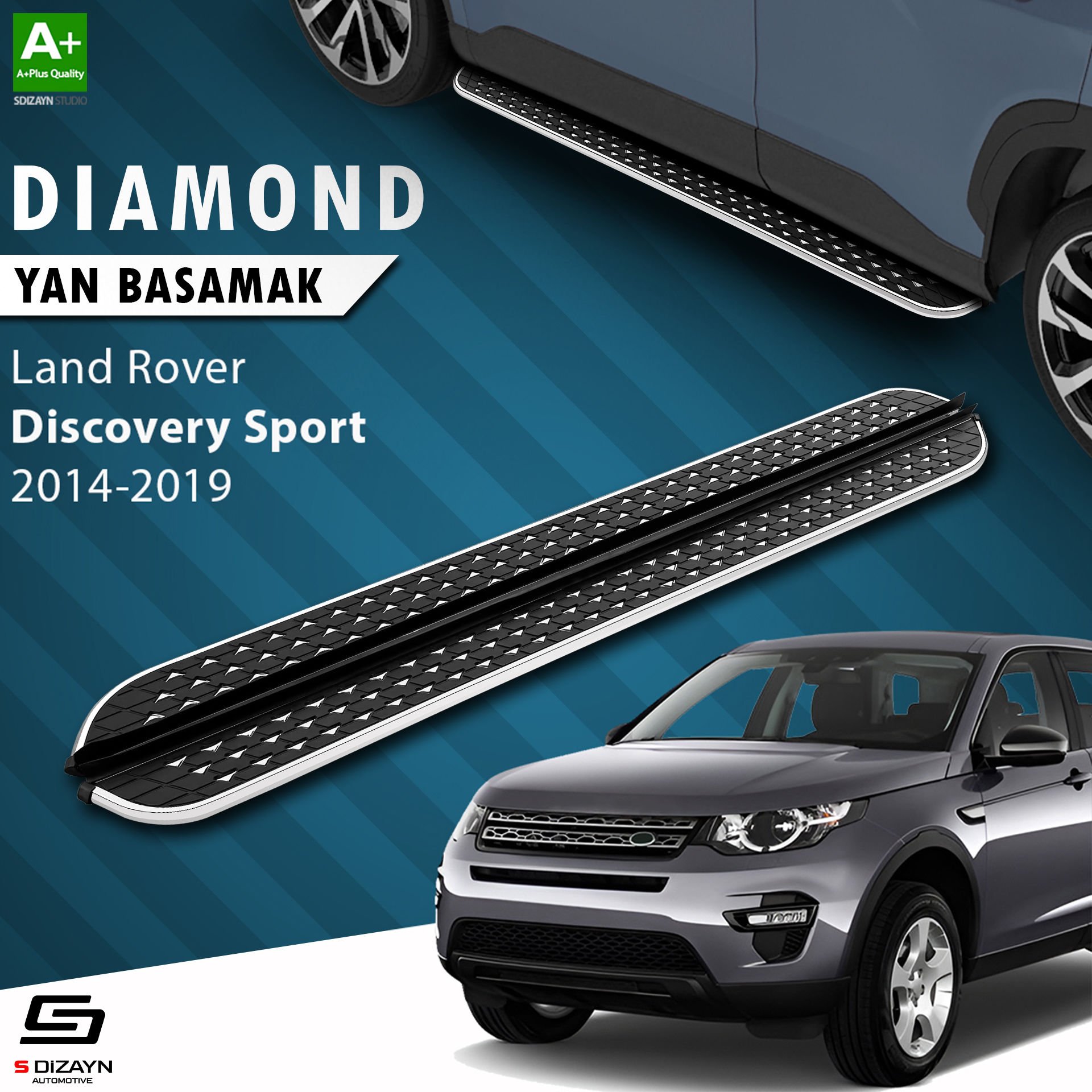 S-Dizayn Land Rover Discovery Sport Diamond Krom Yan Basamak 183 Cm 2014-2019