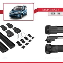 Citroen Berlingo 2008-2018 Arası ile uyumlu ACE-1 Ara Atkı Tavan Barı SİYAH