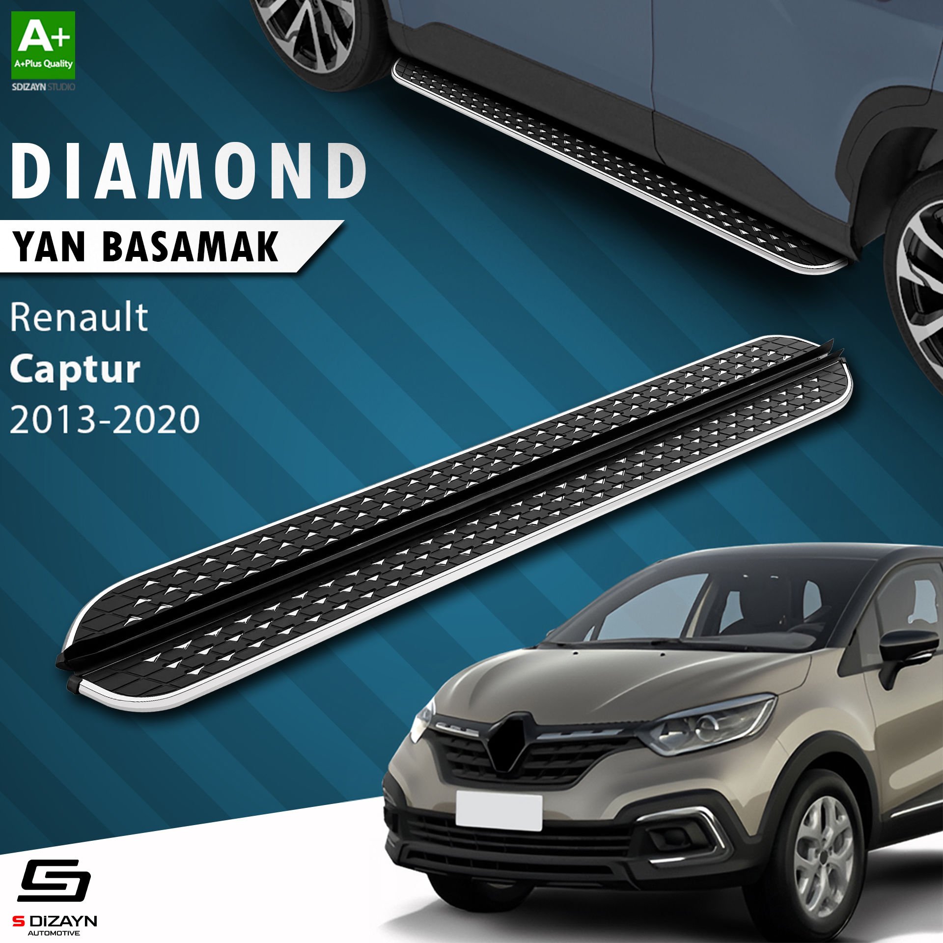 S-Dizayn Renault Captur Diamond Krom Yan Basamak 173 Cm 2013-2020