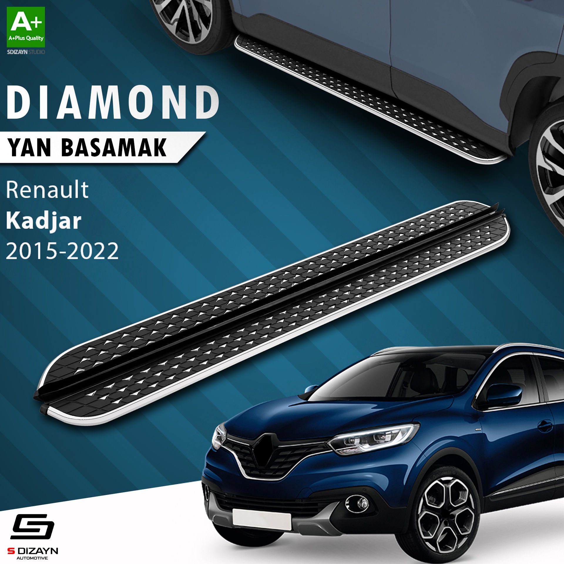 S-Dizayn Renault Kadjar Diamond Krom Yan Basamak 173 Cm 2015-2022