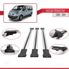 Nissan Primastar 2001-2014 Arası ile uyumlu FLY Model Ara Atkı Tavan Barı GRİ 3 ADET BAR