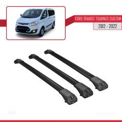 Ford Transit Tourneo - Custom 2012-2023 Arası ile uyumlu ACE-1 Ara Atkı Tavan Barı SİYAH 3 ADET BAR