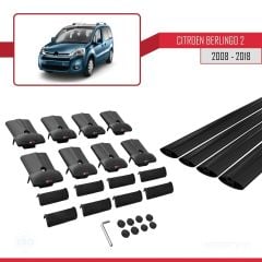 Citroen Berlingo 2008-2018 Arası ile uyumlu FLY Model Ara Atkı Tavan Barı SİYAH 4 ADET BAR