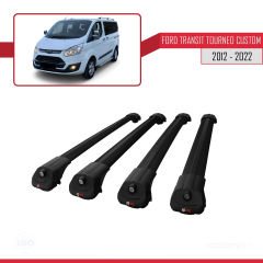 Ford Transit Tourneo - Custom 2012-2023 Arası ile uyumlu ACE-1 Ara Atkı Tavan Barı SİYAH 4 ADET BAR