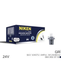 Niken 24V Bax Soketli Ampul (W1.2W)B8.5d Gri 10’Lu