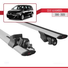 Seat Alhambra 2010-2020 Arası ile uyumlu HOOK Model Anahtar Kilitli Ara Atkı Tavan Barı GRİ