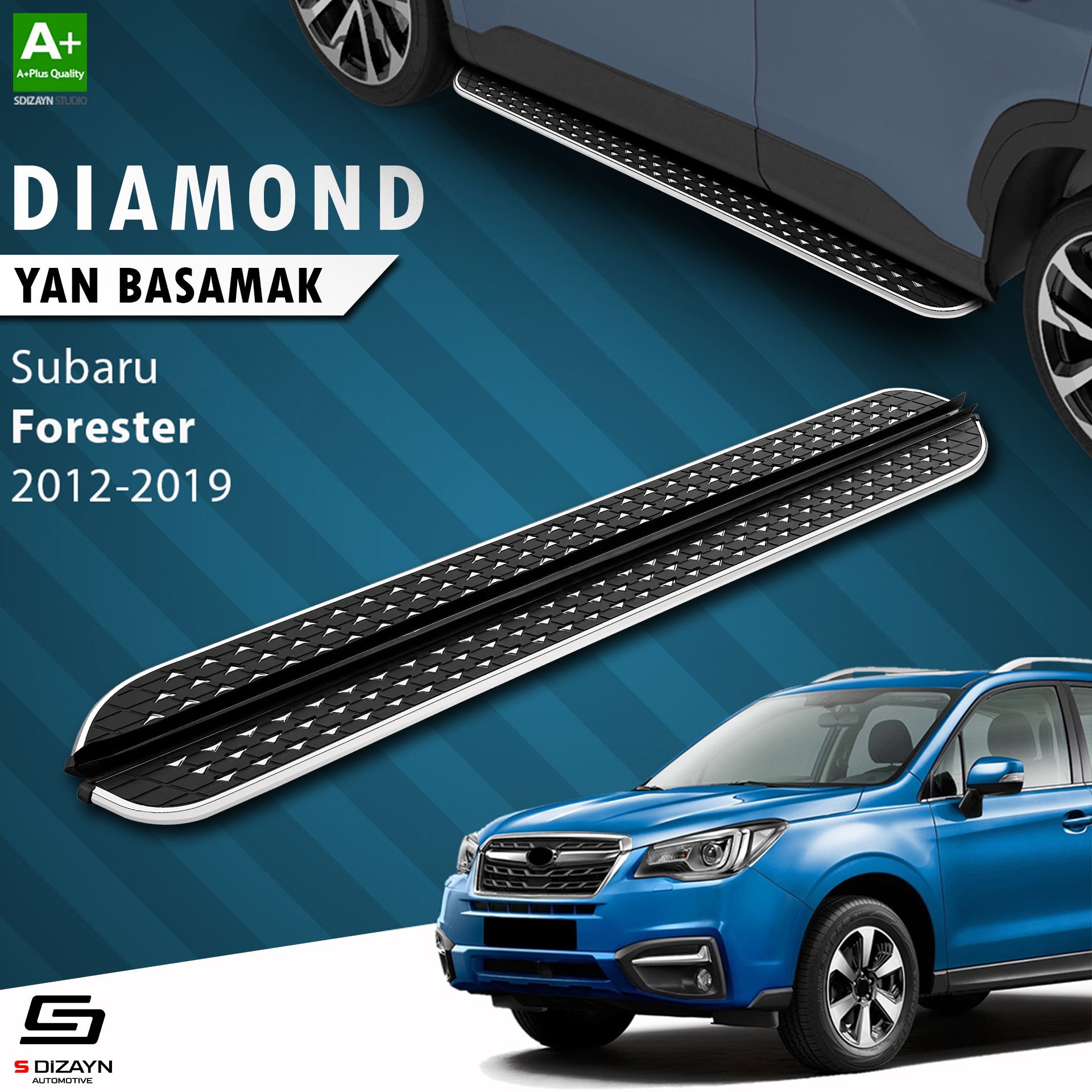 S-Dizayn Subaru Forester 4 Diamond Krom Yan Basamak 183 Cm 2012-2019