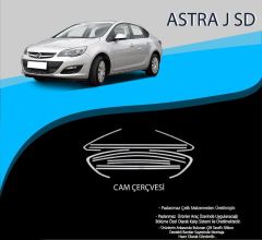 Opel Astra Uyumlu J Sedan Krom Cam Çerçevesi Paslanmaz Çelik Parça  Astra J (2009-2015)