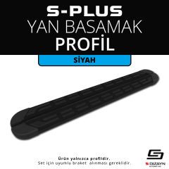 S-Plus Siyah Yan Basamak Profil 183 Cm