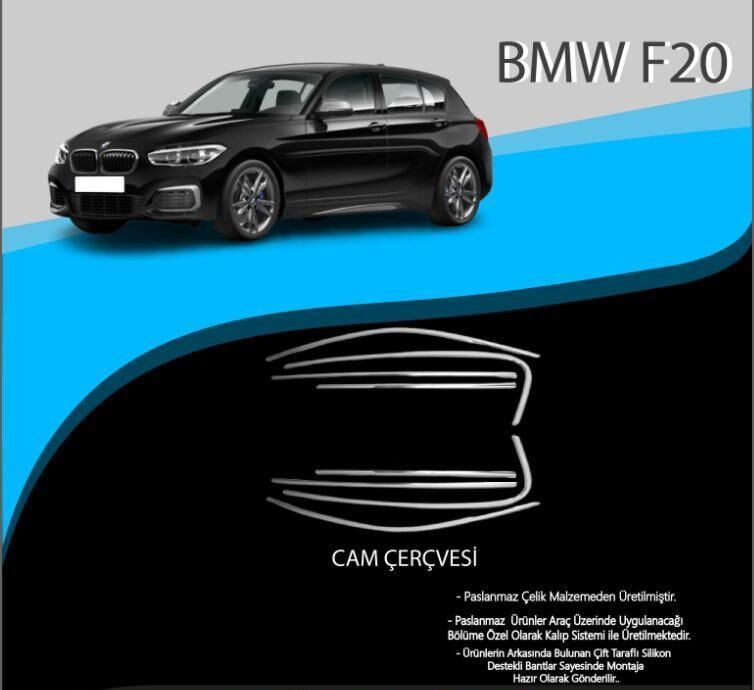 Bmw F20 Uyumlu Krom Cam Çerçevesi Paslanmaz Çelik 8 Parça F20 (2011-2019)