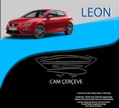 Seat Leon Uyumlu Krom Cam Çerçevesi Paslanmaz Çelik 12 Parça Leon MK3 (2013-2020)