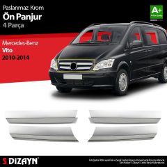 Mercedes Vito Uyumlu Krom Ön Panjur 4 Parça 2010-2014 (Geniş)