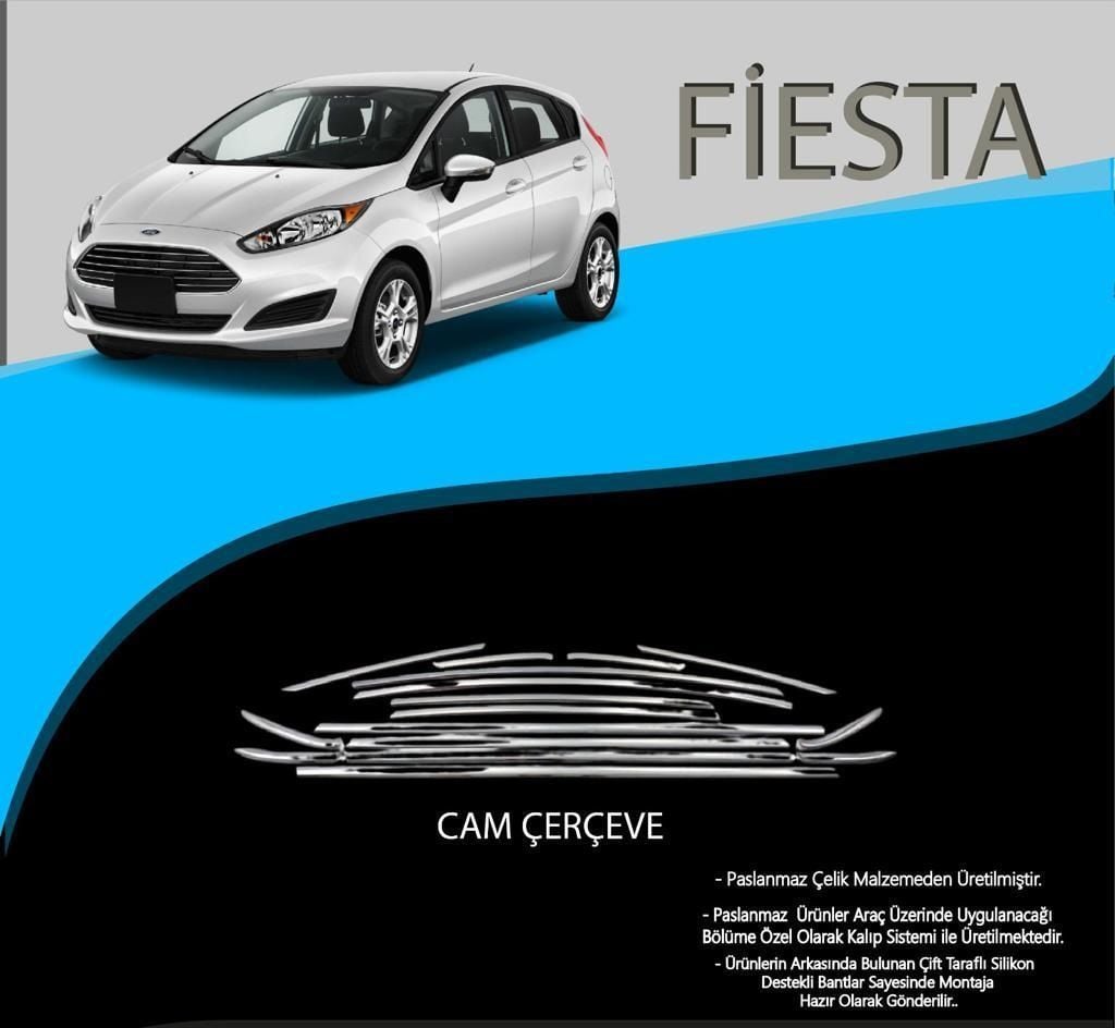 Ford Fiesta Uyumlu Krom Cam Çerçevesi 2008-2019 Arası