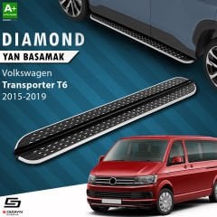 S-Dizayn VW Transporter T6 Kısa Şase Diamond Krom Yan Basamak 213 Cm 2015-2019