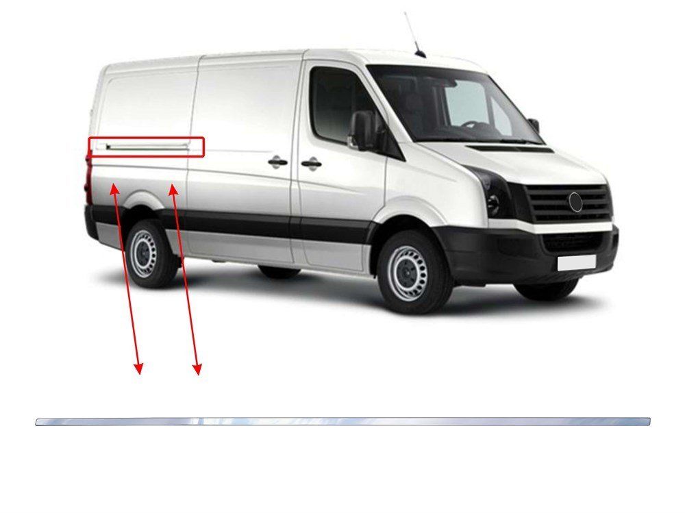 Volkswagen Crafter Uyumlu Sürgülü Kapı Çıtası 1 Parça Krom (U.Ş) 2006-2011