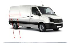 Volkswagen Crafter Uyumlu Sürgülü Kapı Çıtası 1 Parça Krom (U.Ş) 2006-2011