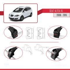 Seat Altea XL 2006-2015 Arası ile uyumlu ACE-2 Ara Atkı Tavan Barı GRİ