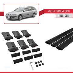 Nissan Primera (W11) 1998-2001 Arası ile Uyumlu FLY Model Ara Atkı Tavan Barı SİYAH 3 ADET BAR