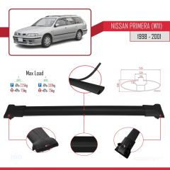 Nissan Primera (W11) 1998-2001 Arası ile Uyumlu FLY Model Ara Atkı Tavan Barı SİYAH 3 ADET BAR