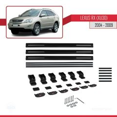 Lexus RX (XU30) 2004-2009 Arası ile uyumlu Basic Model Ara Atkı Tavan Barı SİYAH 3 ADET