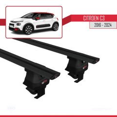 Citroen C3 (MK3) 2016 ve Sonrası ile uyumlu ACE-4 Ara Atkı Tavan Barı SİYAH