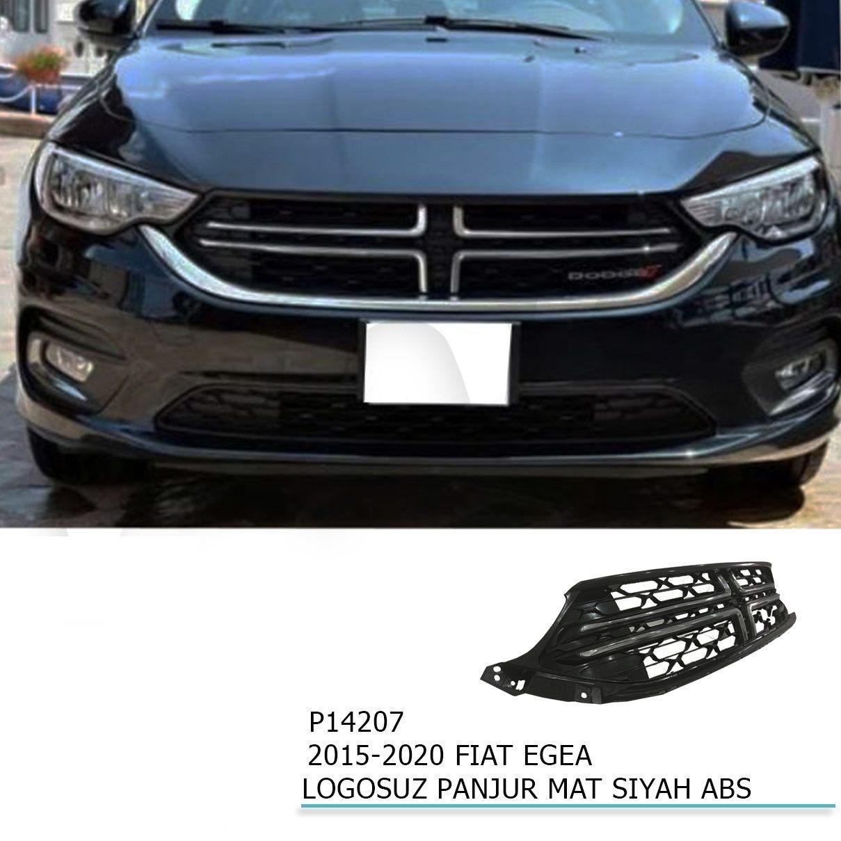 Fiat Egea Uyumlu Logosuz Panjur Mat Siyah ABS 2015-2020 Parça