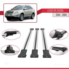 Lexus RX (XU30) 2004-2009 Arası ile Uyumlu FLY Model Ara Atkı Tavan Barı GRİ 3 ADET BAR