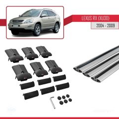 Lexus RX (XU30) 2004-2009 Arası ile Uyumlu FLY Model Ara Atkı Tavan Barı GRİ 3 ADET BAR